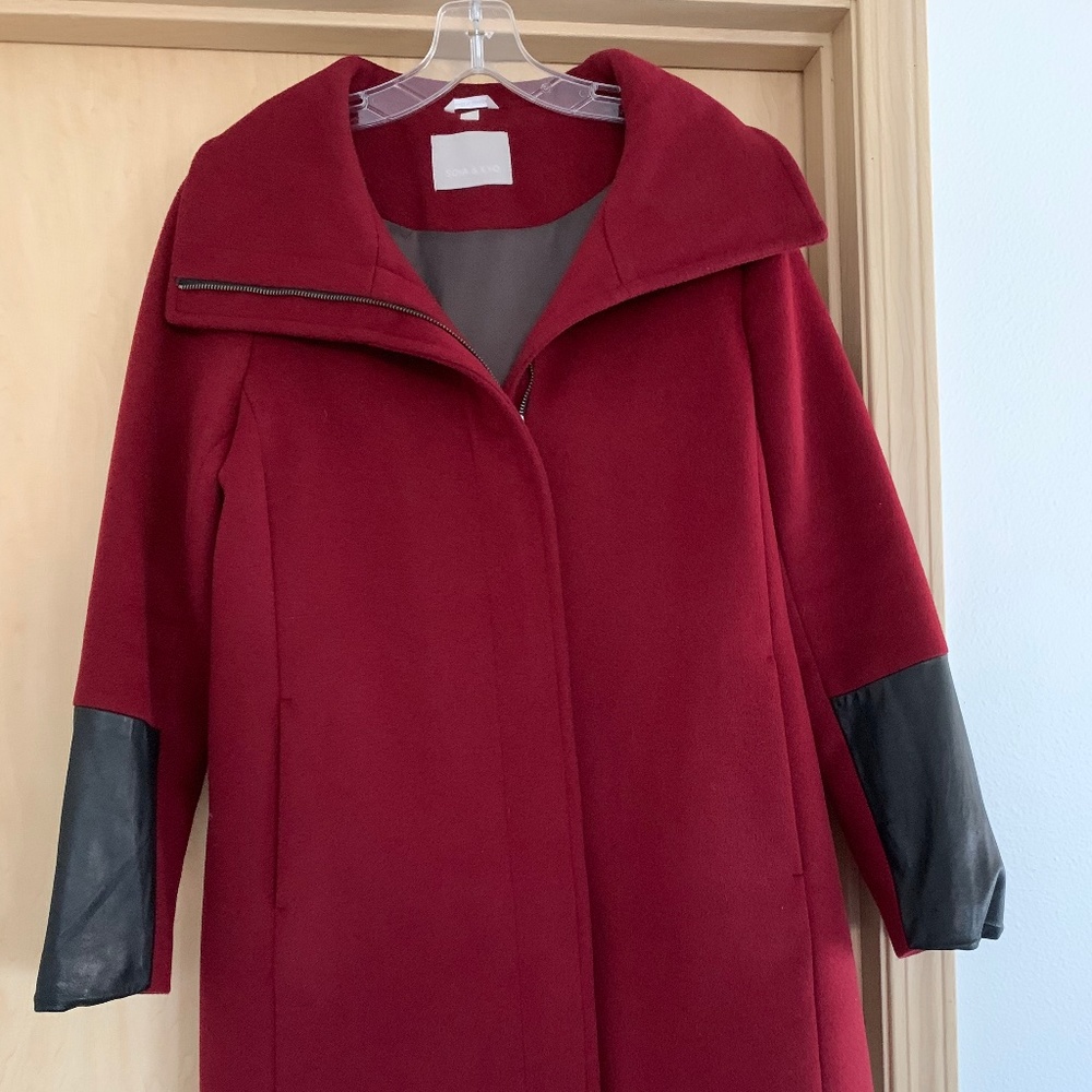 Soia & Kyo Wool Coat Red Women’s Size L